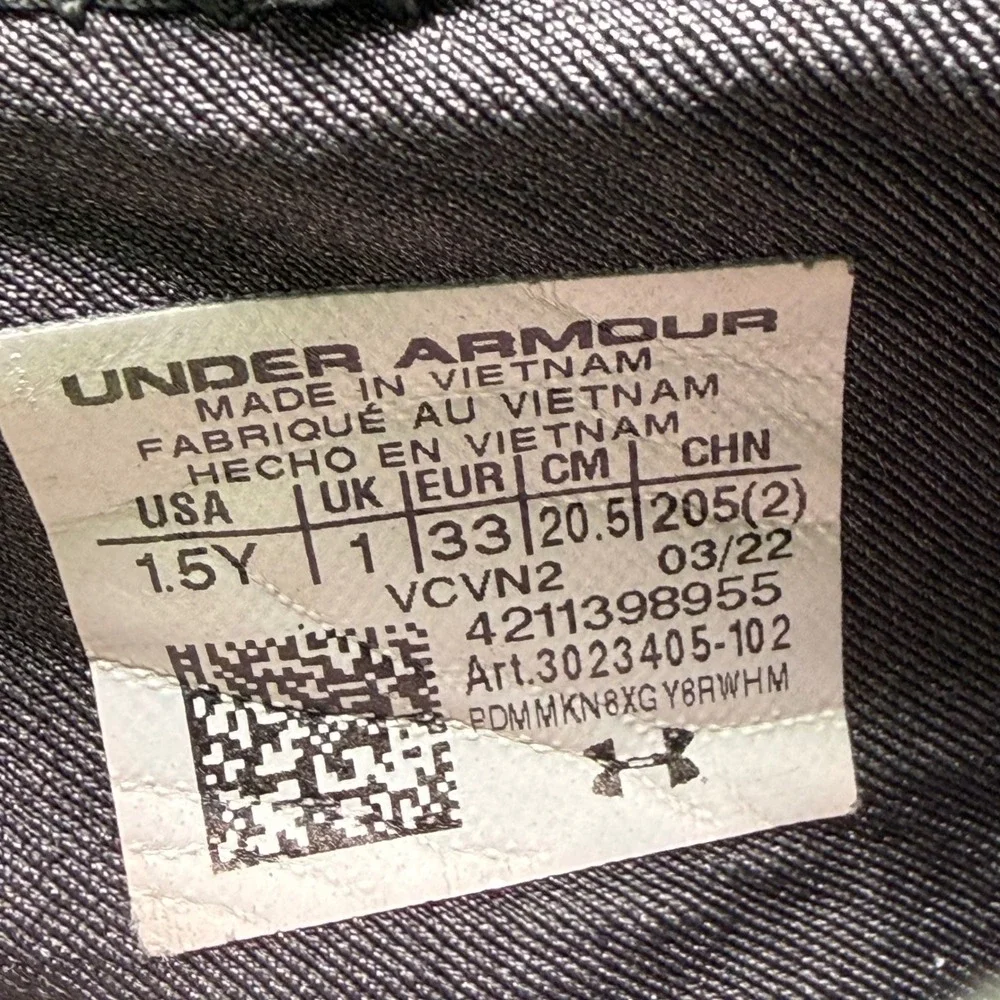 Under Armour Infinity 3 AL Tie Dye Sneakers Kids 1.5Y Gray/Purple Running Shoes
